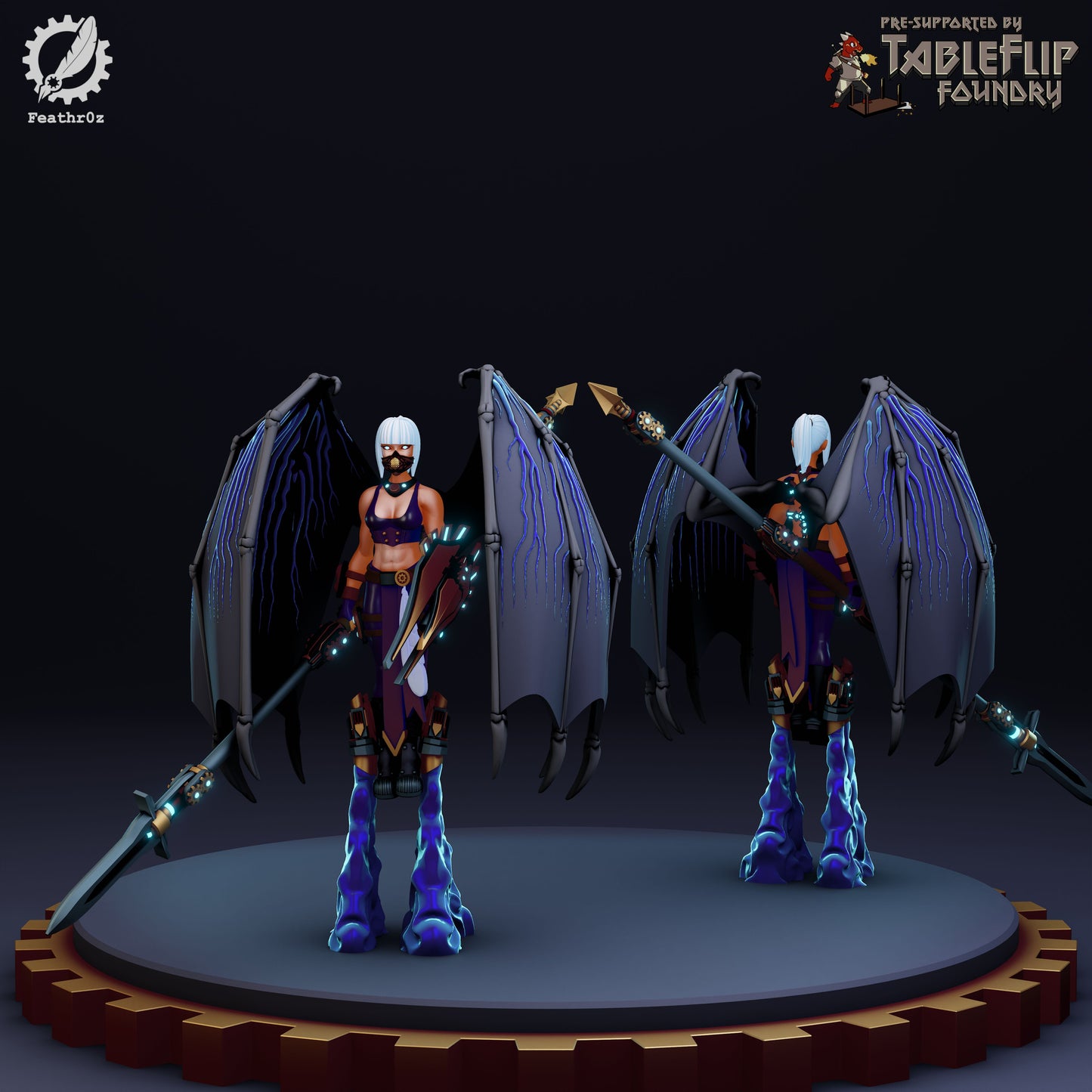 Feathr0z - Vanguard - Flying Polearm Elite - DnD/TTRPG Figure/Miniature