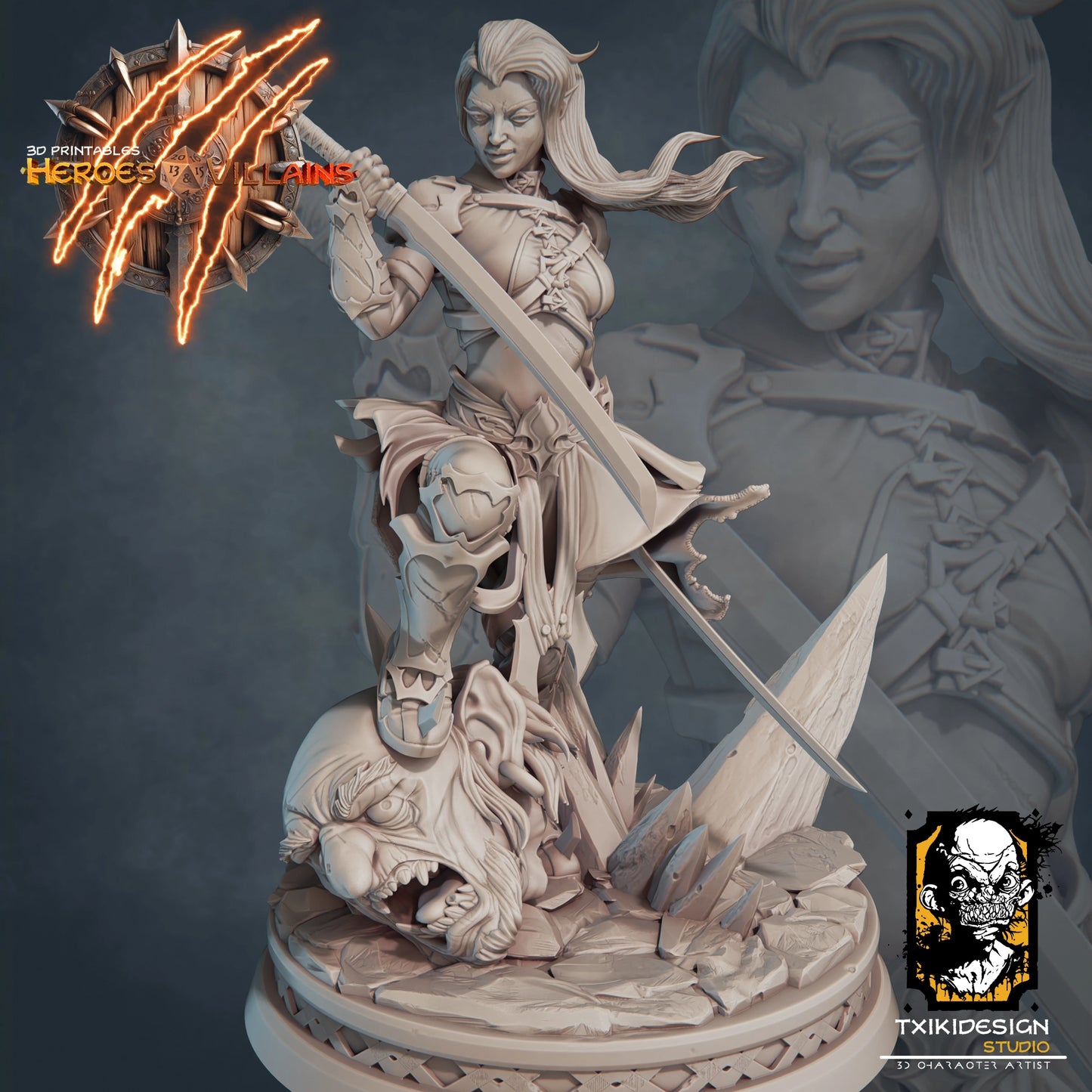 Javier Tejedor - Elf Ninja Female - DnD/TTRPG Figure/Miniature