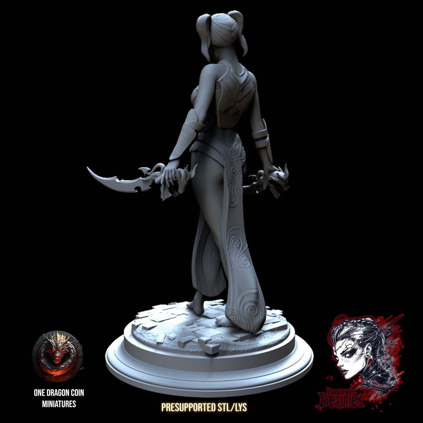 One Dragon Coin - Kaila, Assassin - DnD/TTRPG Figure/Miniature