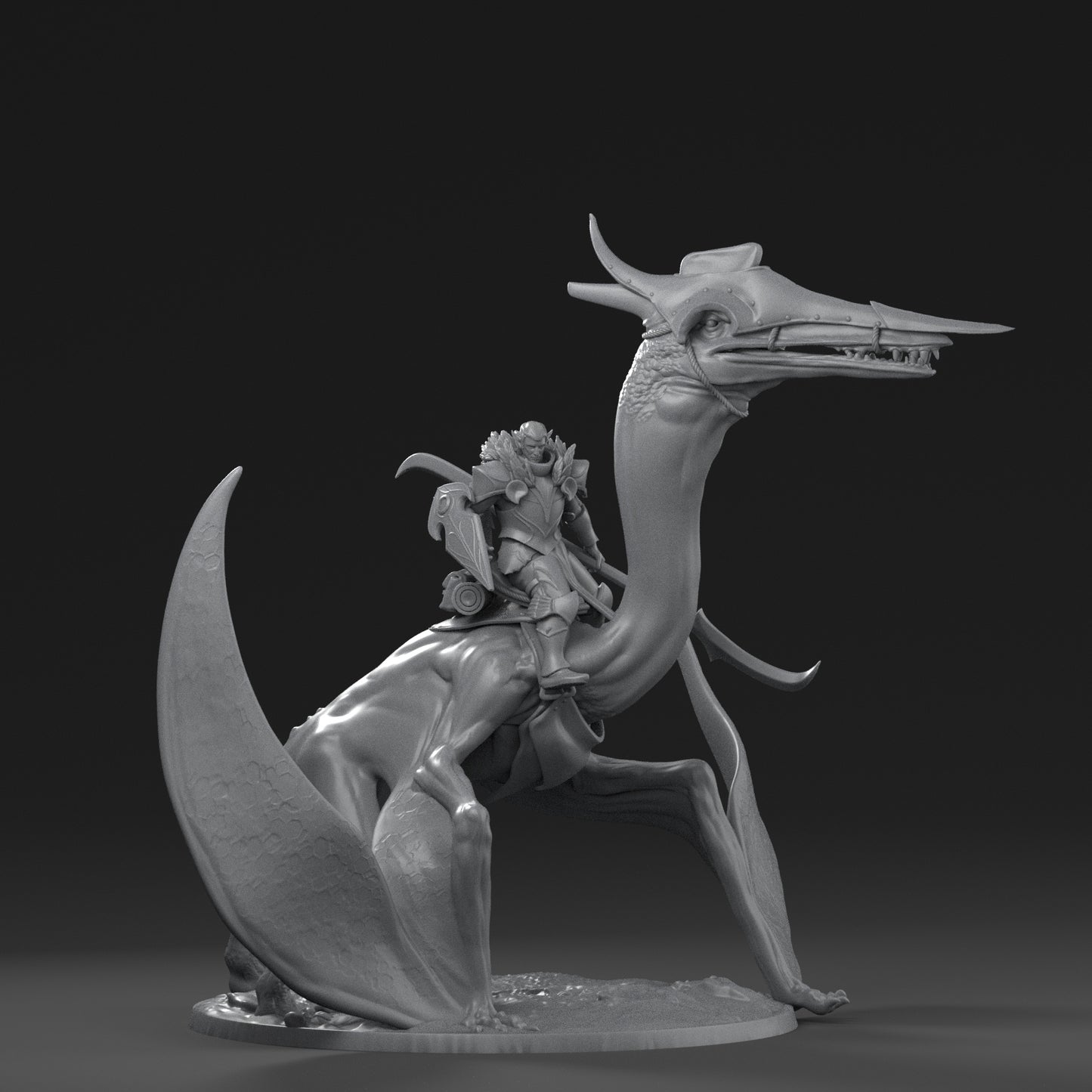 Dinoworld - Kingdoms #3 - Ornitocheitus w/Rider - DnD/Pathfinder/TTRPG Figure