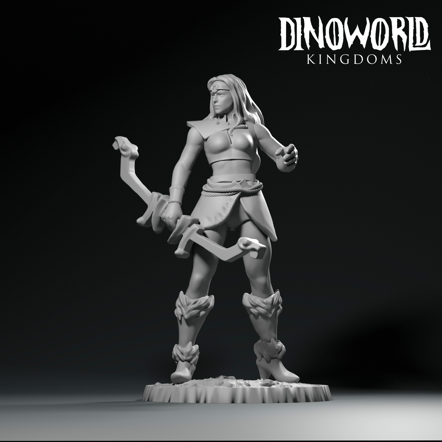 Dinoworld - Orks - Archer Female - DnD/Pathfinder/TTRPG Figure Miniature