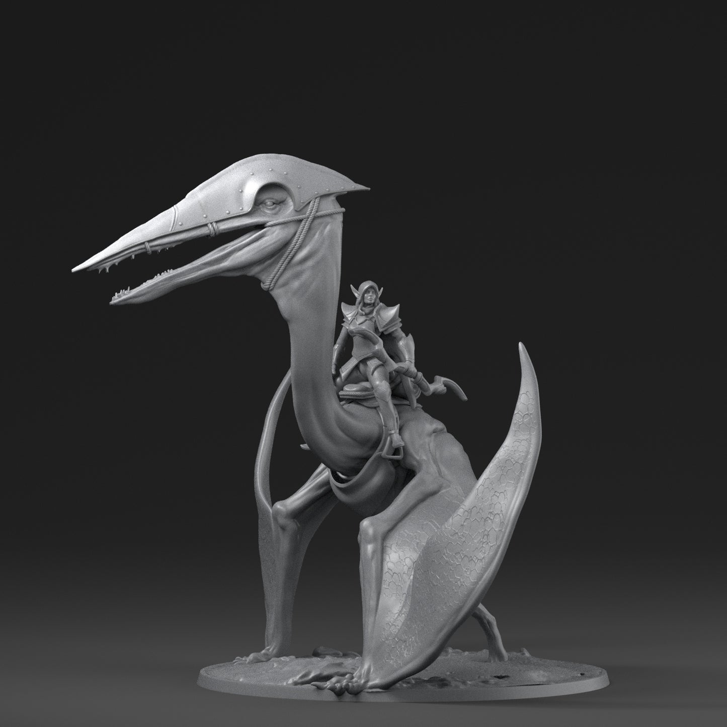 Dinoworld - Kingdoms #3 - Hatzegopteryx w/Rider - DnD/Pathfinder/TTRPG Figure