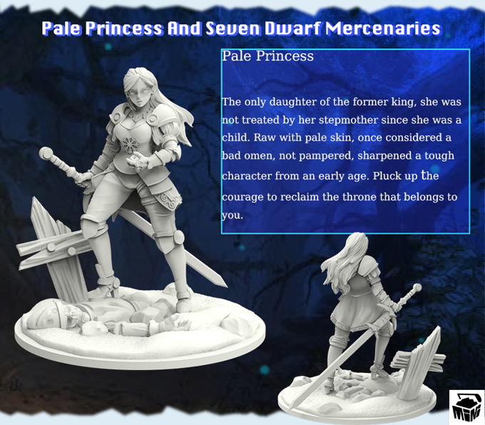 Minihoard - Princess & 7 Dwarves - Princess - DnD/TTRPG Figure/Miniature