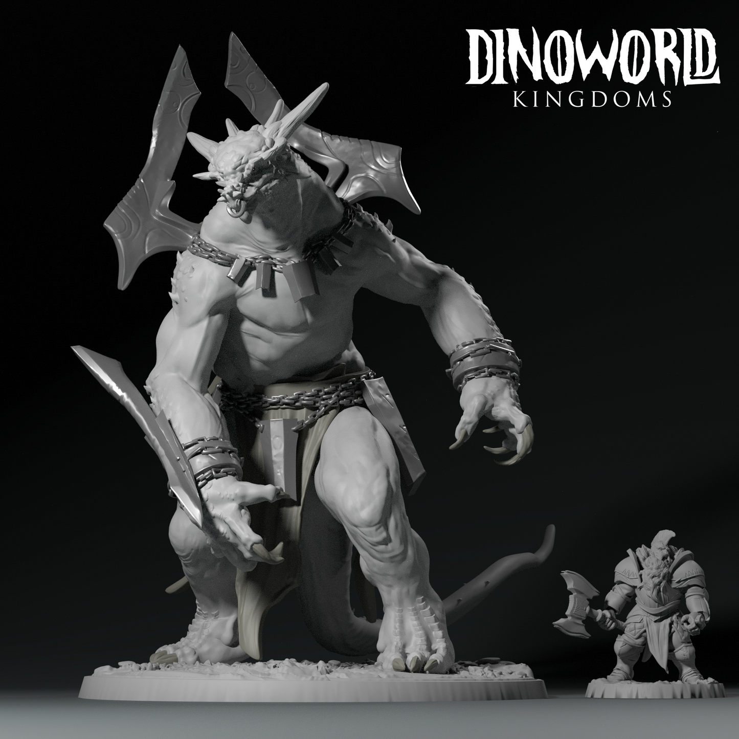 Dinoworld - Orks - Ankylosauria Demigod - DnD/Pathfinder/TTRPG Figure