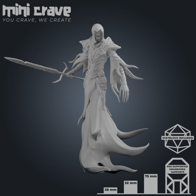 Mini Crave - Xiona Undeads - Wraith #2 - DnD/TTRPG Figure/Miniature