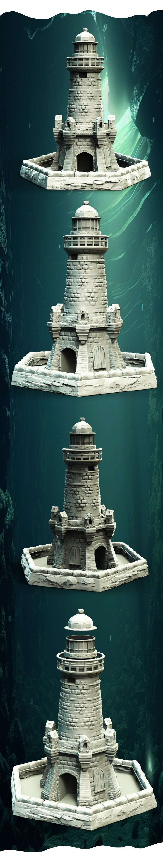 Slope3D - Lighthouse (Keep) Dice Tower - DnD/TTRPG/Roleplaying/Wargames