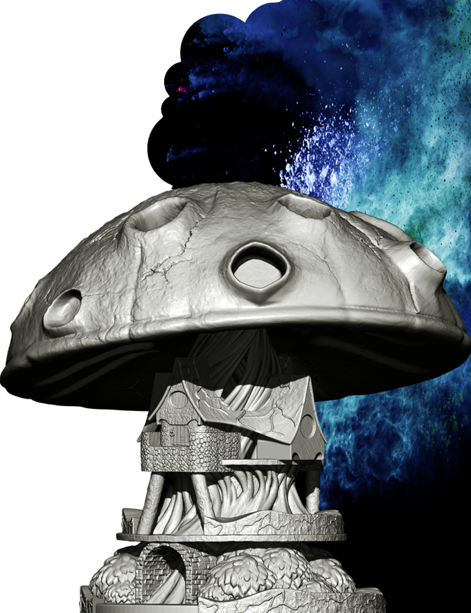 Slope3D - Mushroom House Dice Tower - DnD/TTRPG/Roleplaying/Wargames