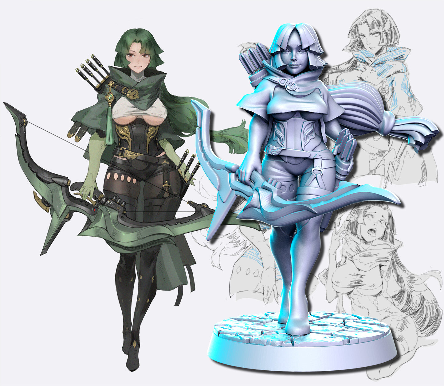 RN Estudio - Neokingdom #1 - Archer Female - DnD/TTRPG Figure/Miniature