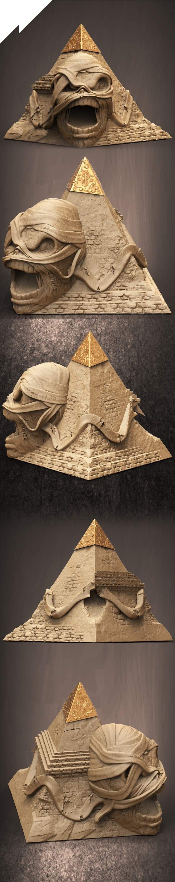 Slope3D - Pyramid (Mummy) Dice Tower - DnD/TTRPG/Roleplaying/Wargames