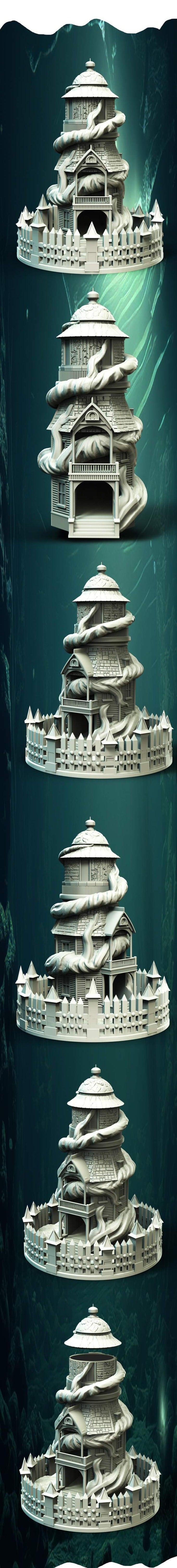 Slope3D - Lighthouse (Root) Dice Tower - DnD/TTRPG/Roleplaying/Wargames