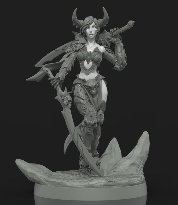 Yedharo Models - Warrior Girl #3 - 3 Poses - 32/75mm Pin Up/Figure/Figurine/Diorama - Helios3DPrinting