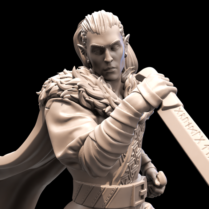 Fredrik Rosado - Valhalla - Dark Elf - 75mm Pin Up/Figure/Model/Diorama