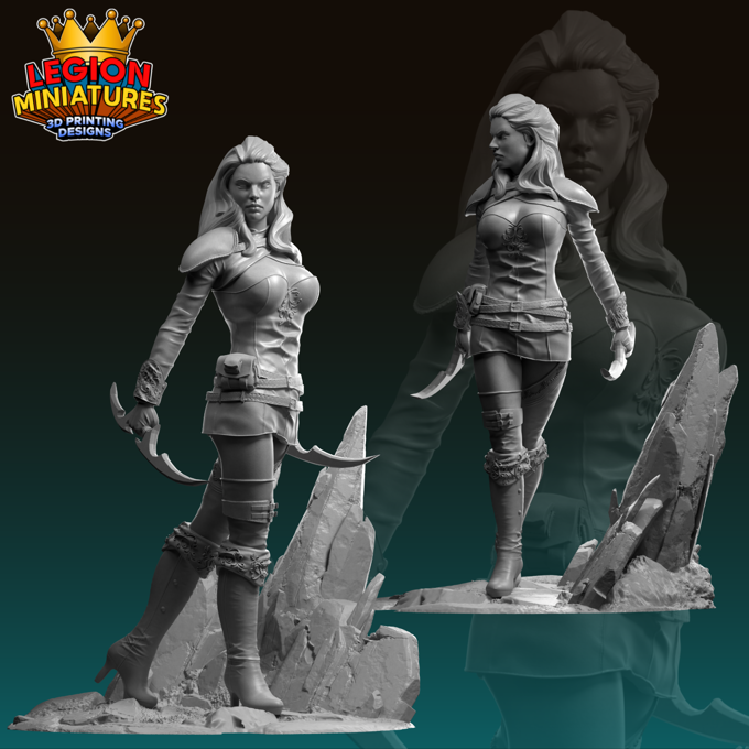 Lucia Sanchez - Mithral Vale - Elara - 75mm Pin Up/Figure/Model/Diorama