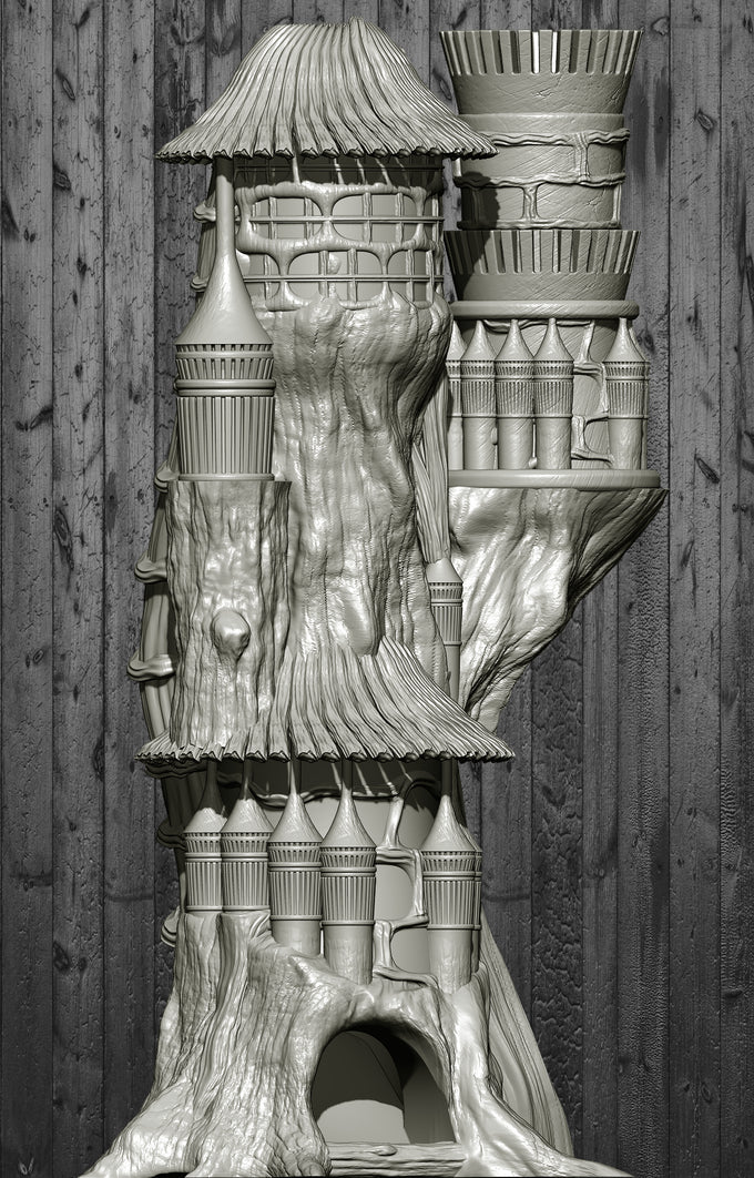 Slope3D - Forest Town Dice Tower - DnD/TTRPG/Roleplaying/Wargames