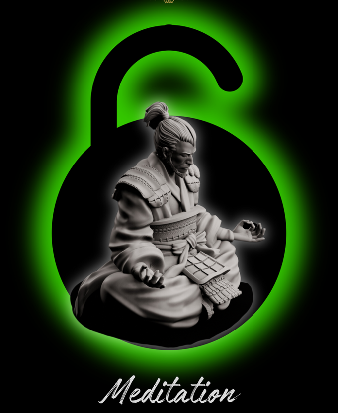 Forged Path - Tokugawa Bushido - Meditation - DnD/Pathfinder/TTRPG Figure