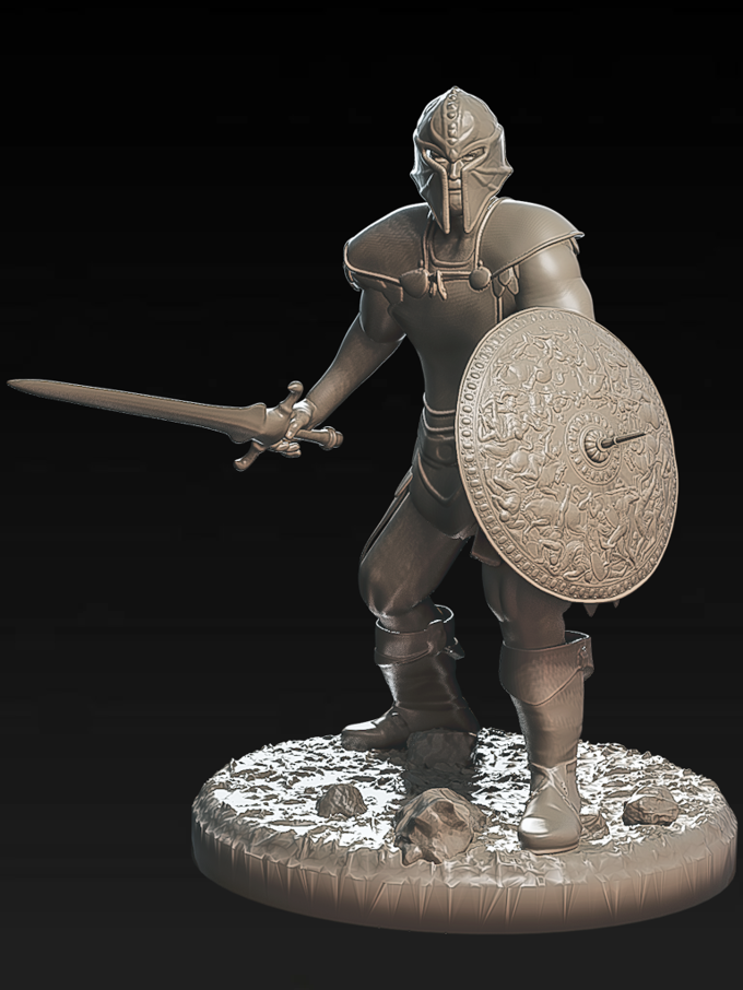 Klaus - Human Fighter #2 - 32/75mm DnD/TTRPG Figure/Miniature - Helios3DPrinting
