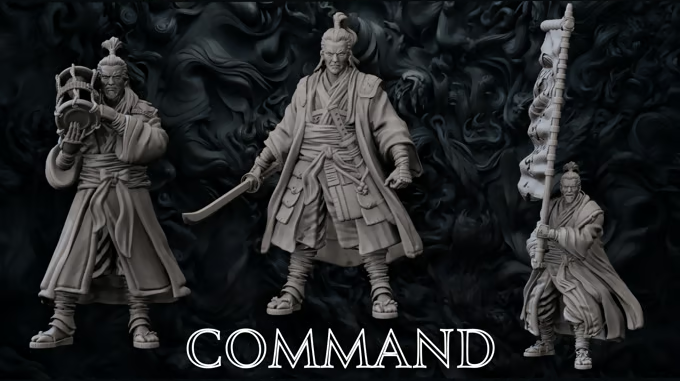 Forged Path - Tokugawa Ronin - Command Squad - DnD/Pathfinder/TTRPG Figure