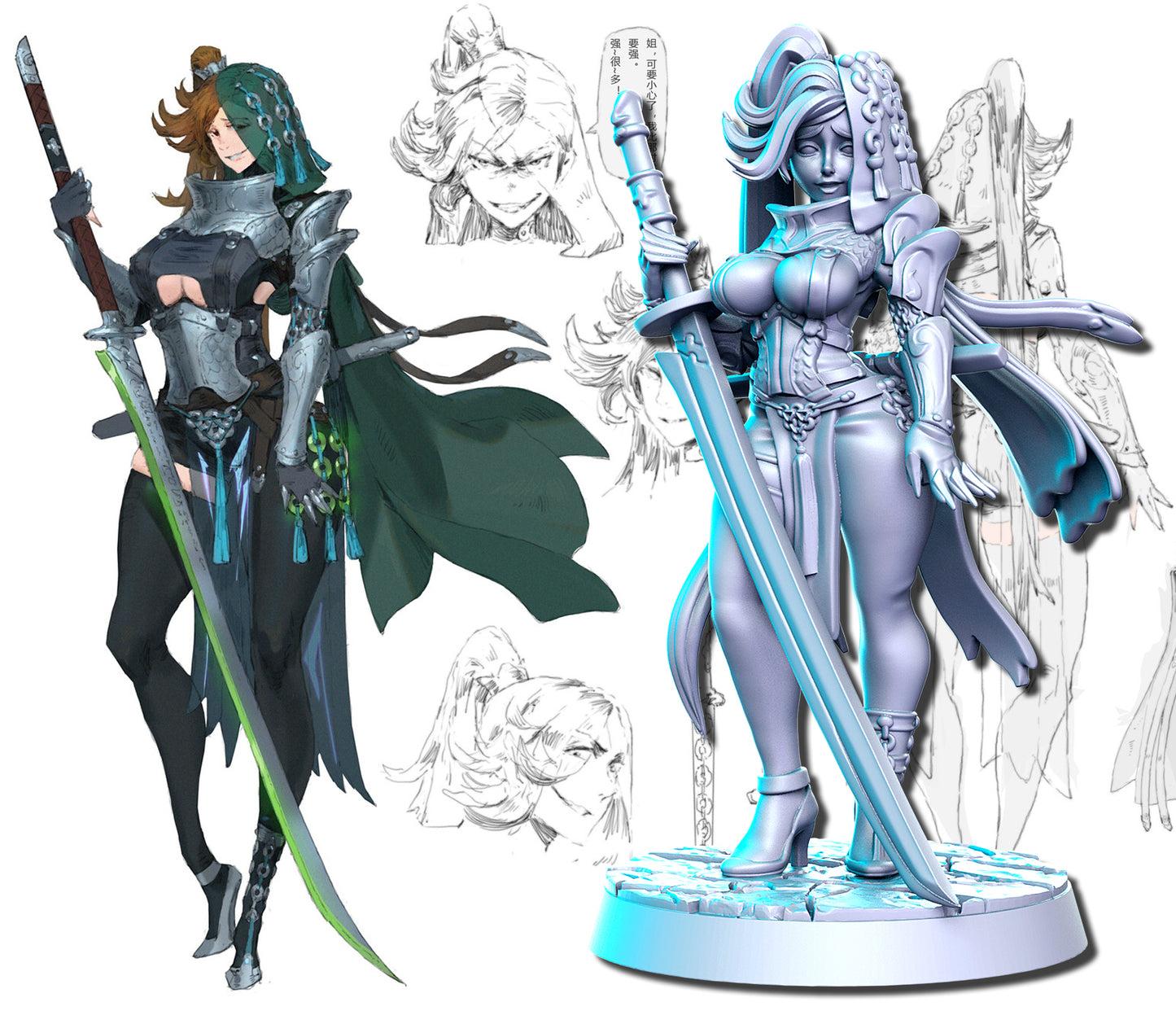 RN Estudio - Neokingdom #1 - Swordmaster Female - DnD/TTRPG Figure/Miniature