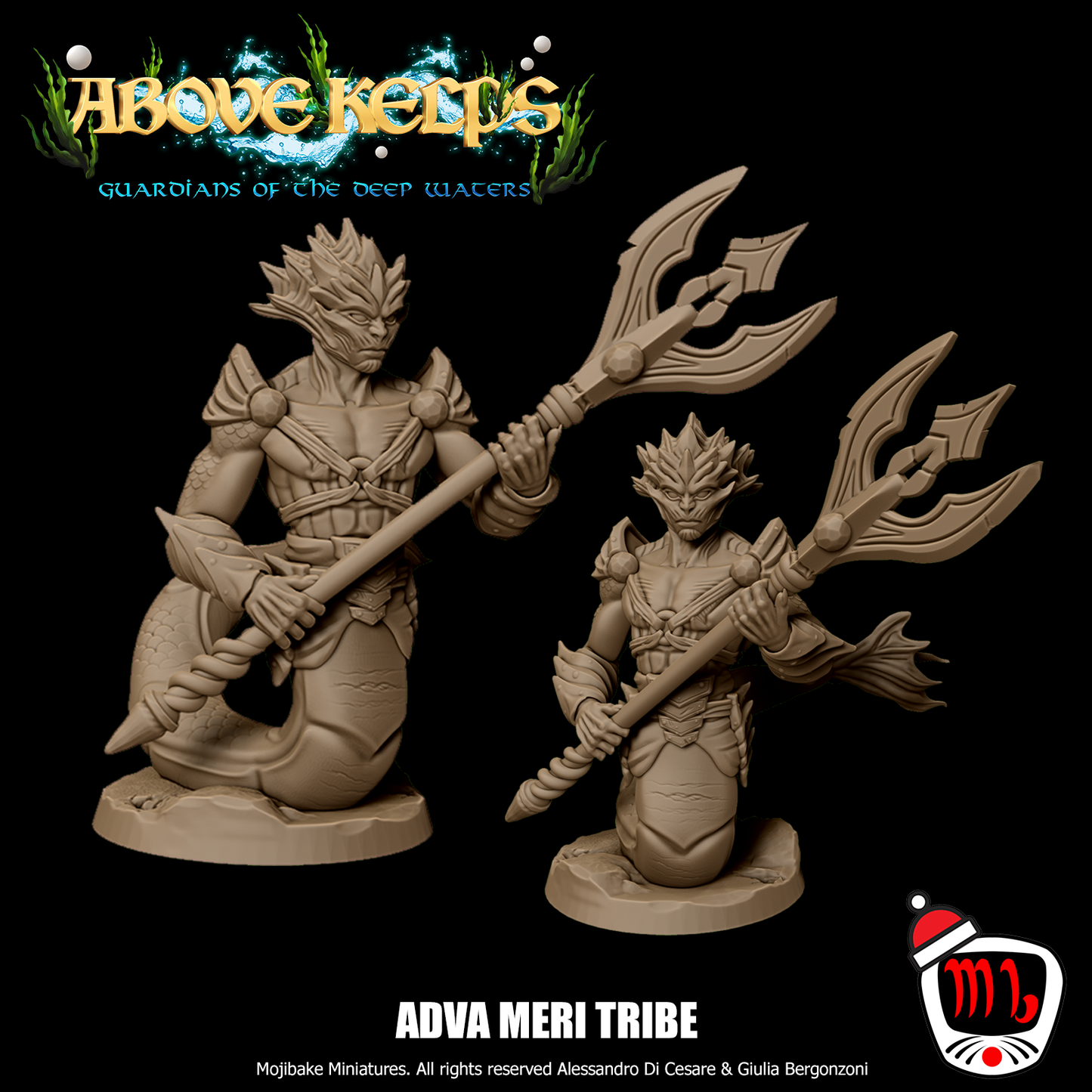 Mojibake - Above Kelps - Merfolk Guard - DnD/TTRPG Figure/Miniature - Helios3DPrinting