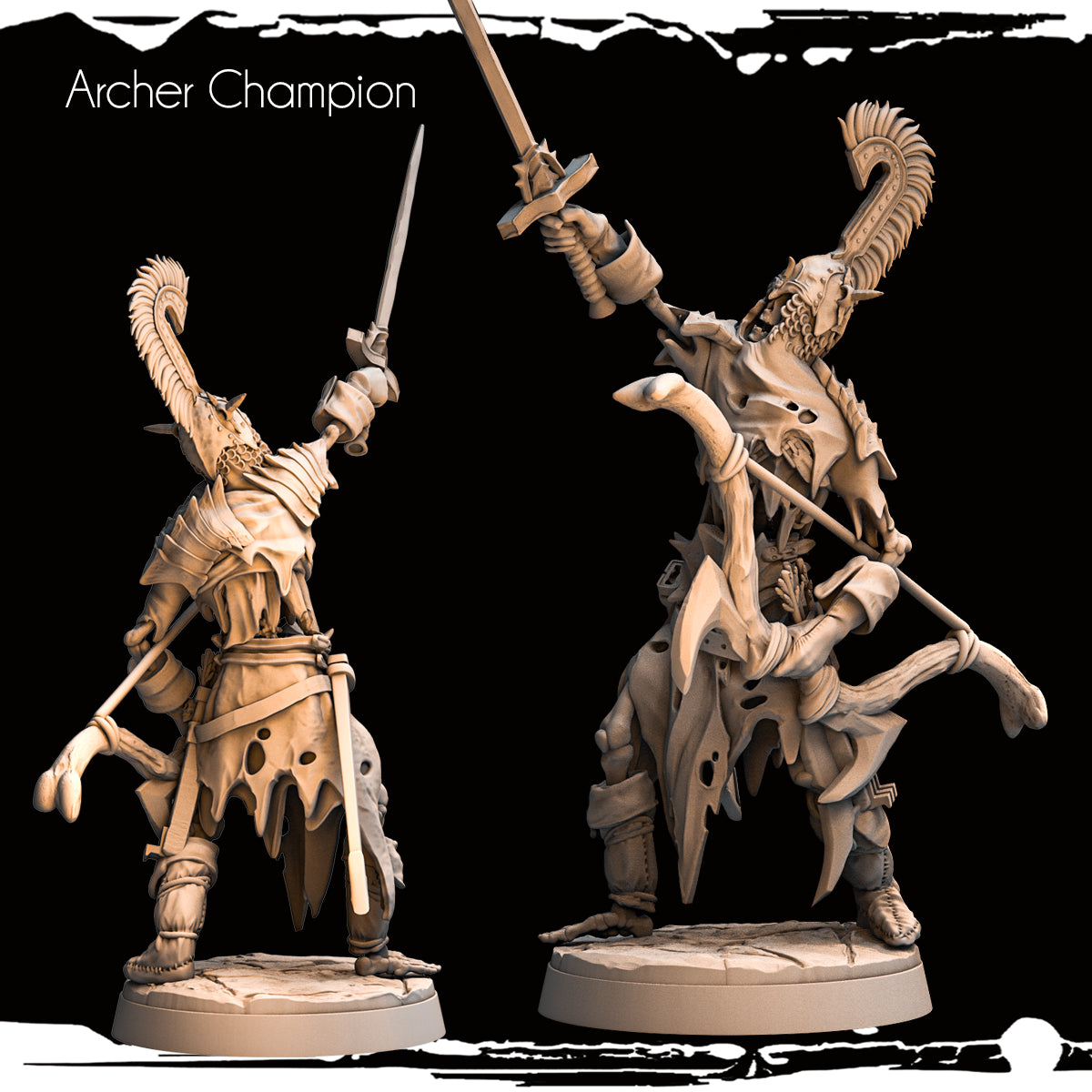 Monolith Arts - Skeletons - Archer Champion - DnD/TTRPG Figure/Miniature