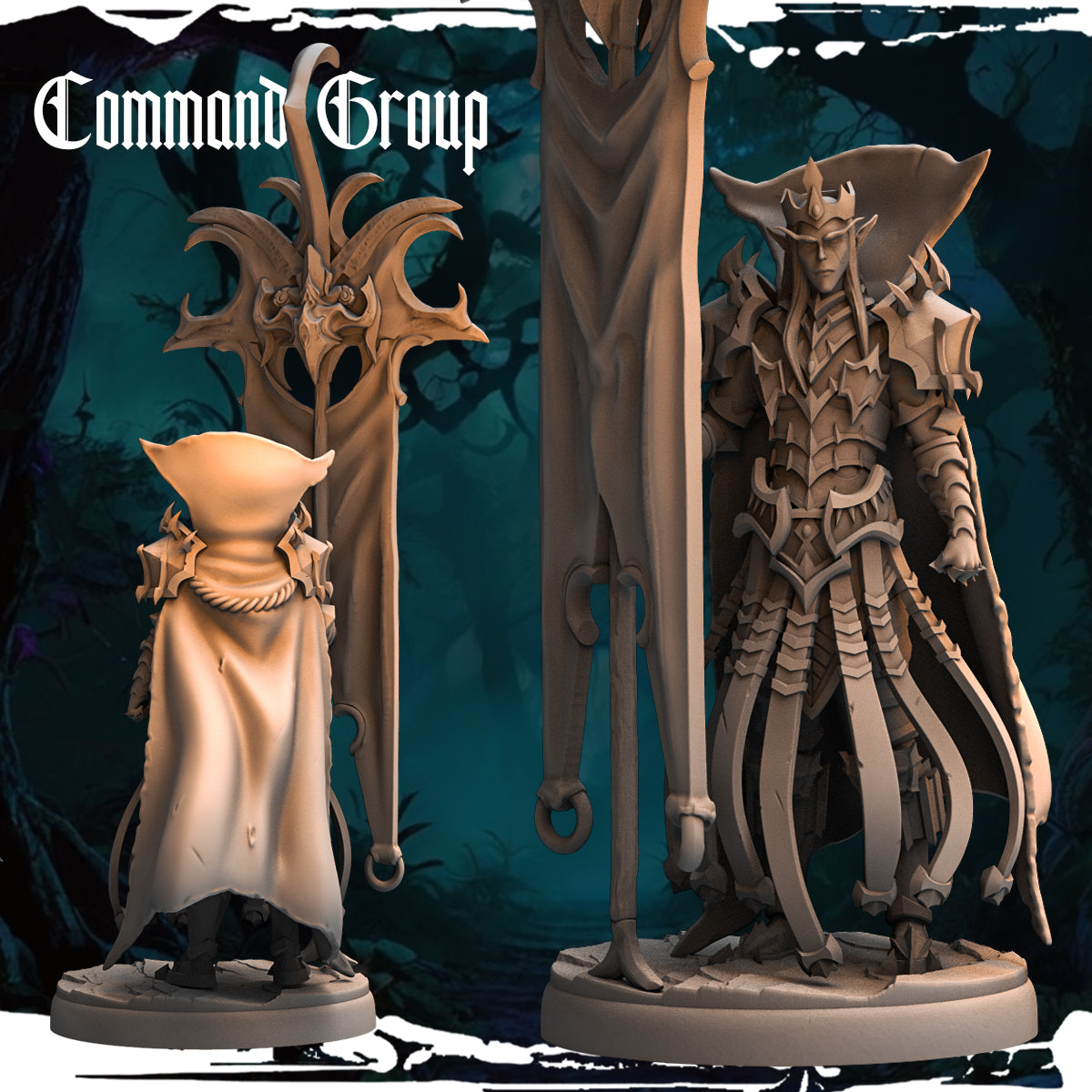 Monolith Arts - Dark Elves - Banner Carrier #1 - DnD/TTRPG Figure/Miniature