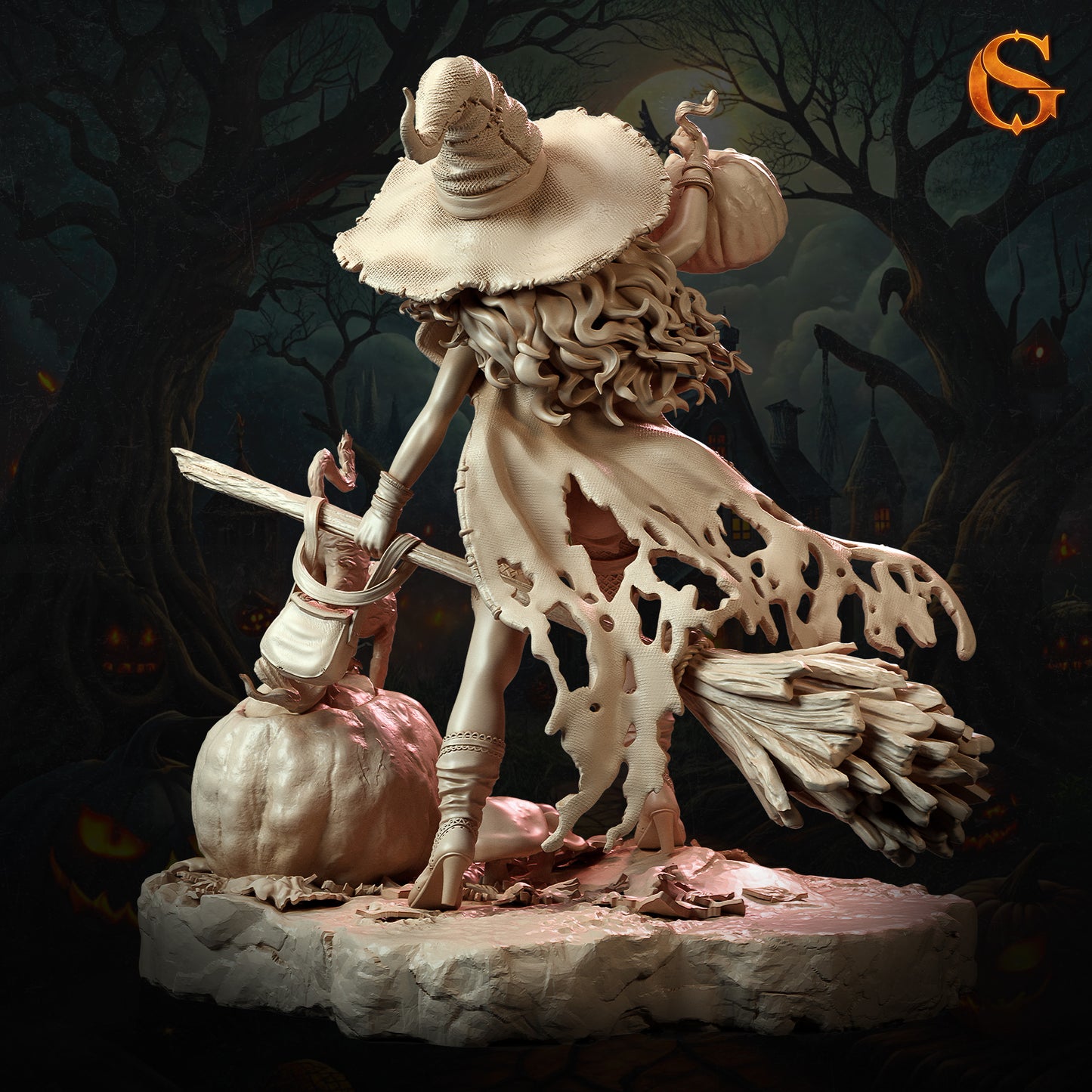 Solgoodcreations - Pumpkin Witch Beatrix - 75/140mm Pin Up/Figure/Model/Diorama