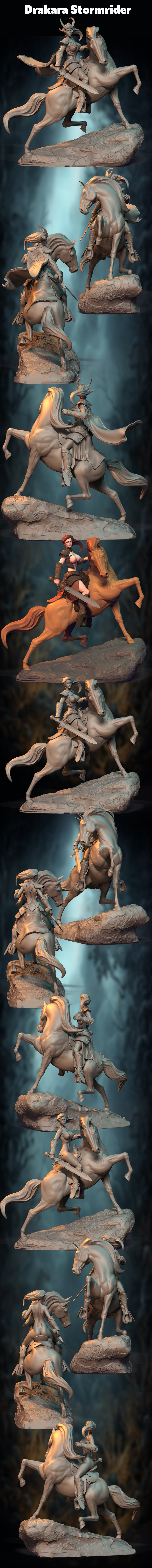 Z Kino - Drakara Stormrider - 75mm Pin Up/Figure/Model/Diorama
