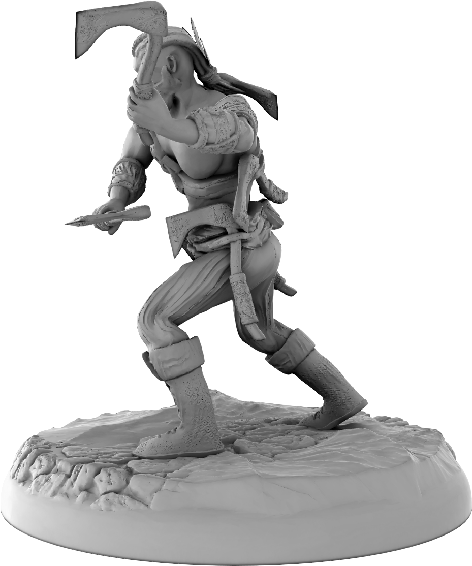 Thorns Forge - Human Barbarian - DnD/Pathfinder/TTRPG Figure Mini Miniature - Helios3DPrinting