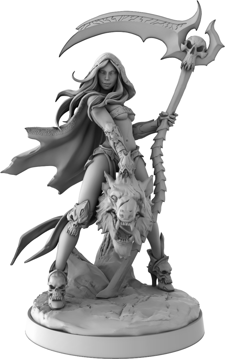 Yedharo Models - Warrior Girl #2 - 2 Poses - 32/75mm Pin Up/Figure/Figurine/Diorama - Helios3DPrinting