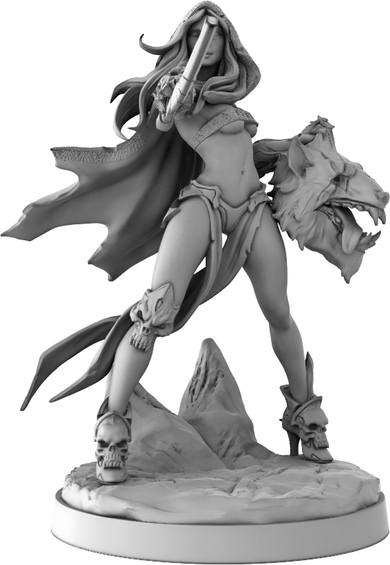 Yedharo Models - Warrior Girl #2 - 2 Poses - 32/75mm Pin Up/Figure/Figurine/Diorama - Helios3DPrinting