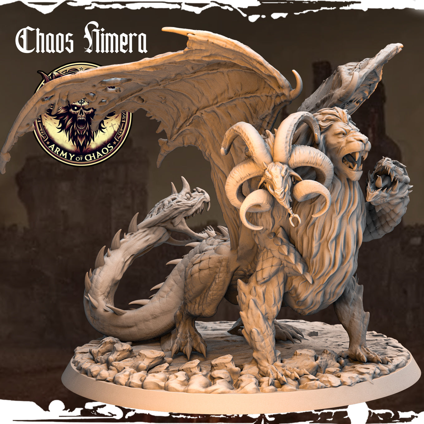 Monolith Arts - Beasts - Chimera - DnD/TTRPG Figure/Miniature