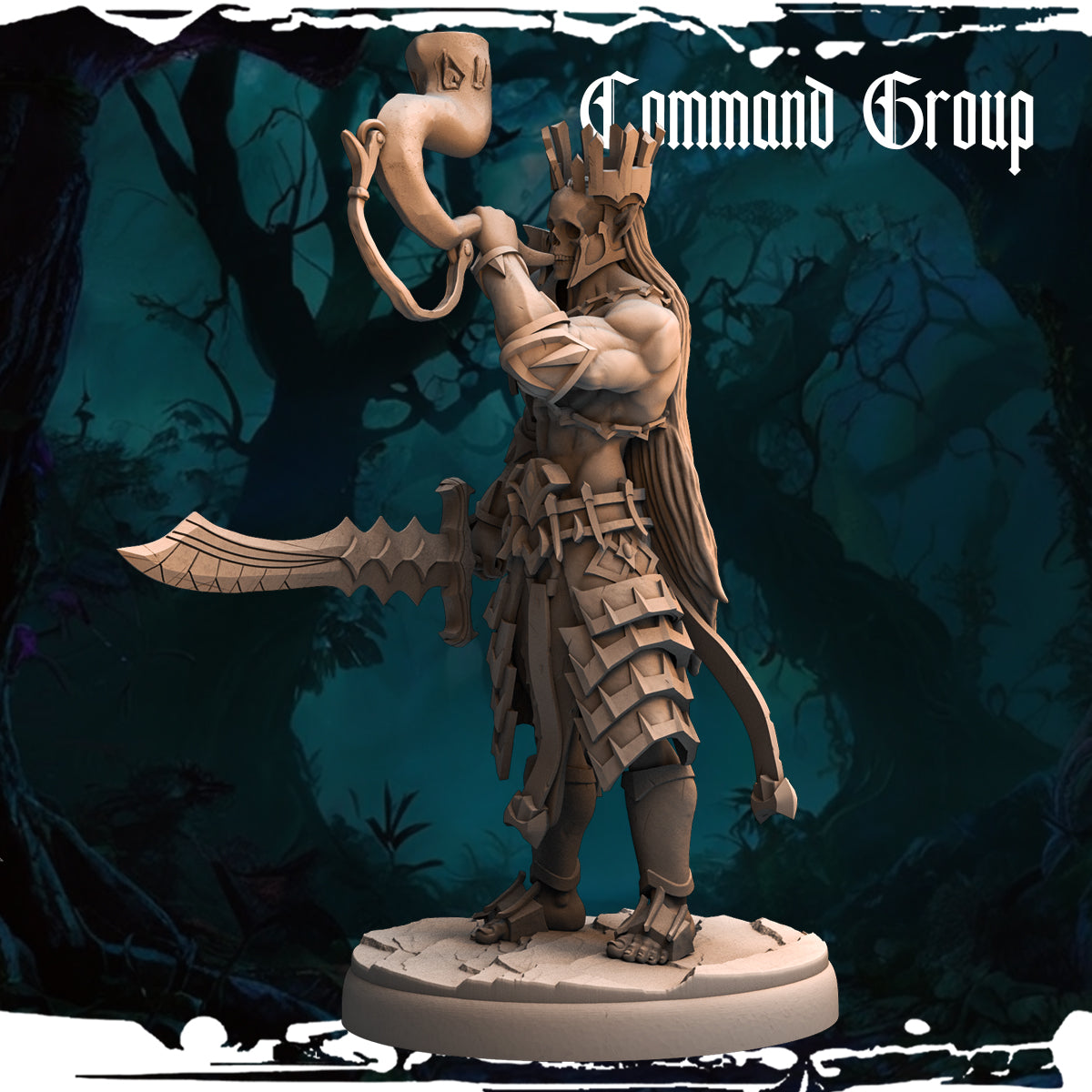 Monolith Arts - Dark Elves - Hornblower #1 - DnD/TTRPG Figure/Miniature