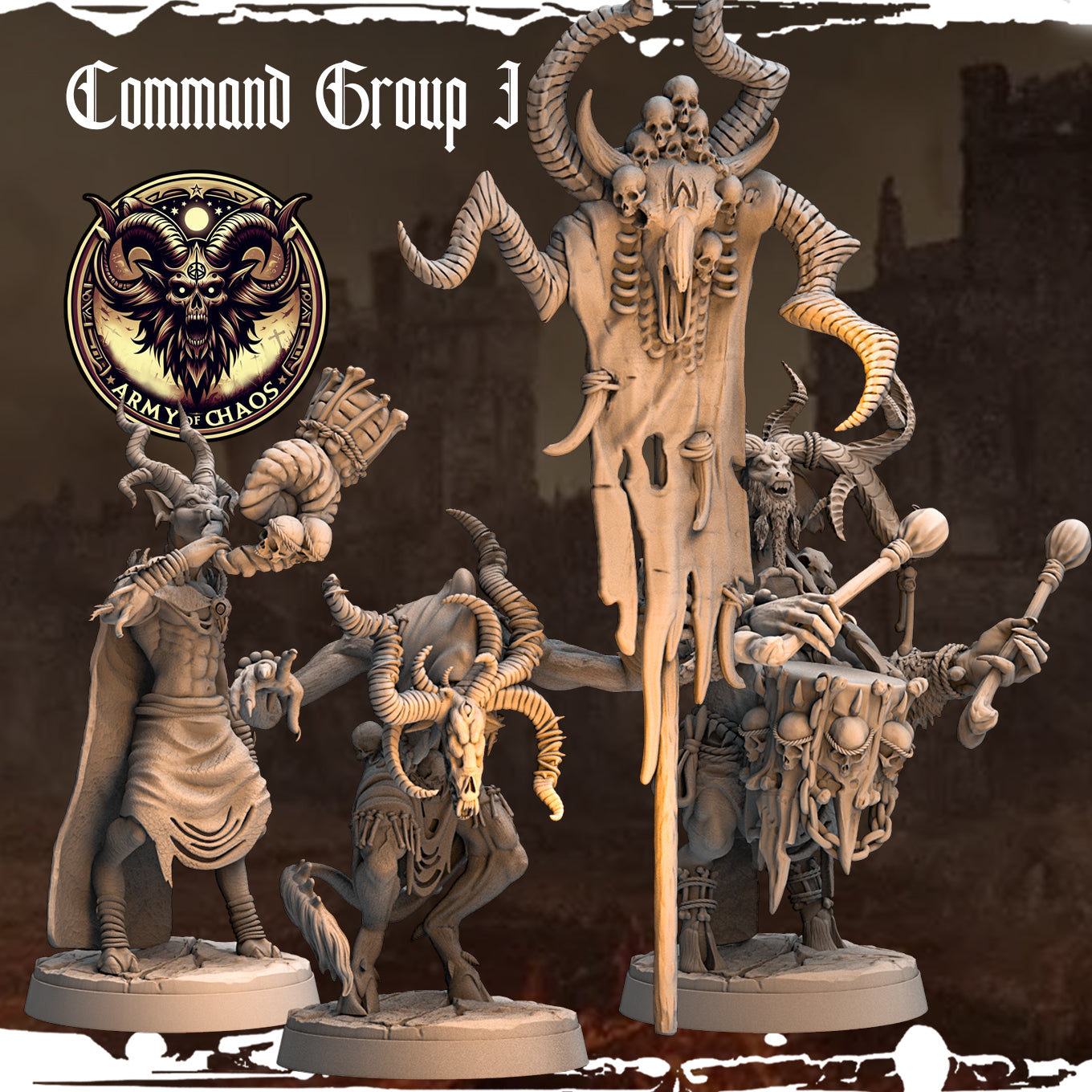 Monolith Arts - Beasts - Command Group #1 - DnD/TTRPG Figure/Miniature