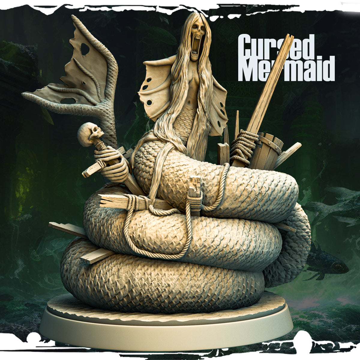 Monolith Arts - Terror on Cursed Waters - Cursed Mermaid - DnD/TTRPG Figure/Miniature