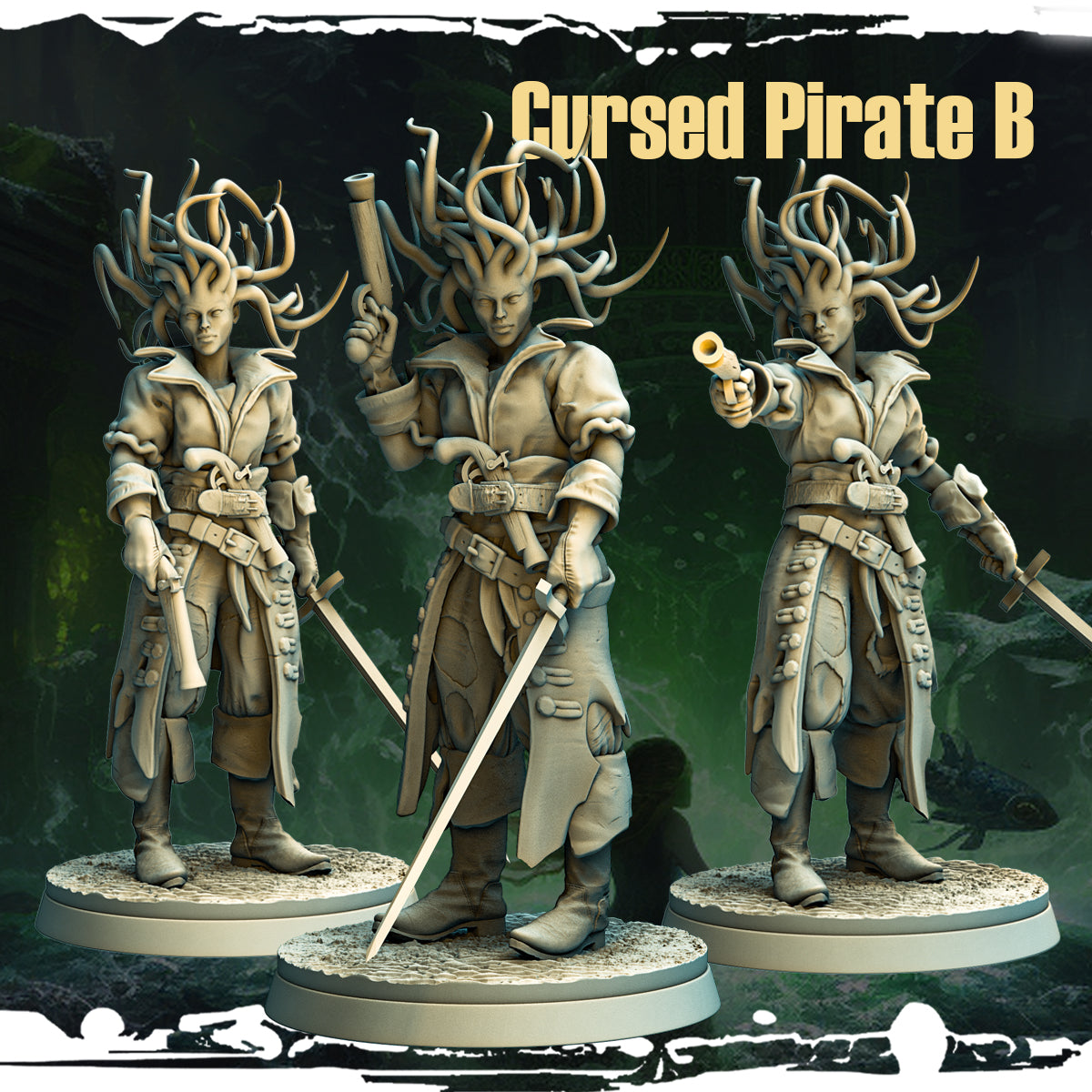 Monolith Arts - Terror on Cursed Waters - Cursed Pirate #2 - DnD/TTRPG Figure/Miniature