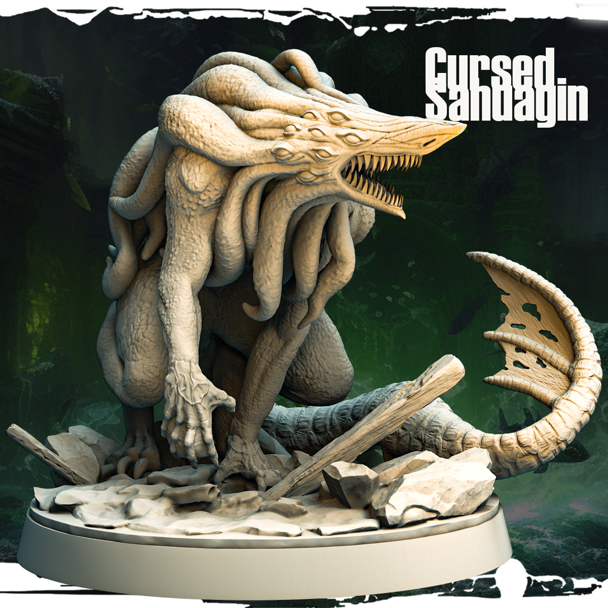 Monolith Arts - Terror on Cursed Waters - Cursed Sahuagin - DnD/TTRPG Figure/Miniature