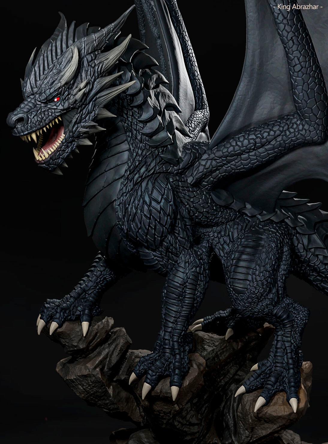 Amra 3D Art - Shadow Dragon - DnD/TTRPG Figure/Miniature - Helios3DPrinting