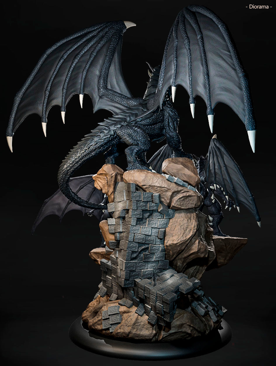 Amra 3D Art - Dark Dragon Family - Full Set - 80mm Pin Up/Figure/Model/Diorama - Helios3DPrinting