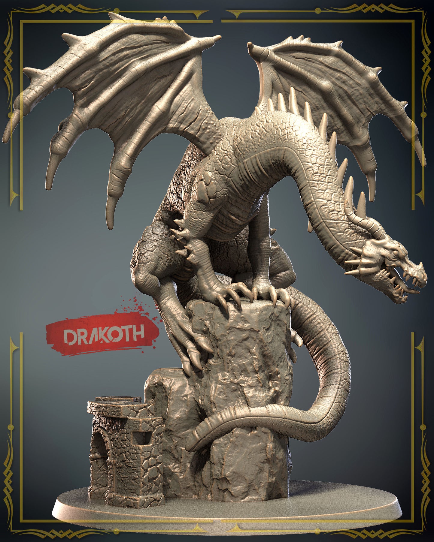 3D IPStudios - Dragons Worlds #1 - Drakoth - DnD/TTRPG Figure/Miniature - Helios3DPrinting