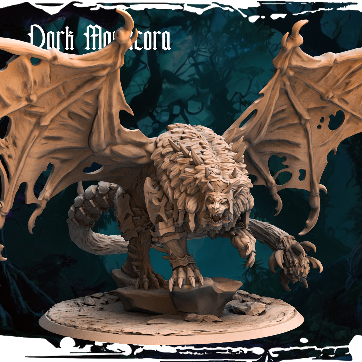 Monolith Arts - Dark Elves - Dark Manticore - DnD/TTRPG Figure/Miniature