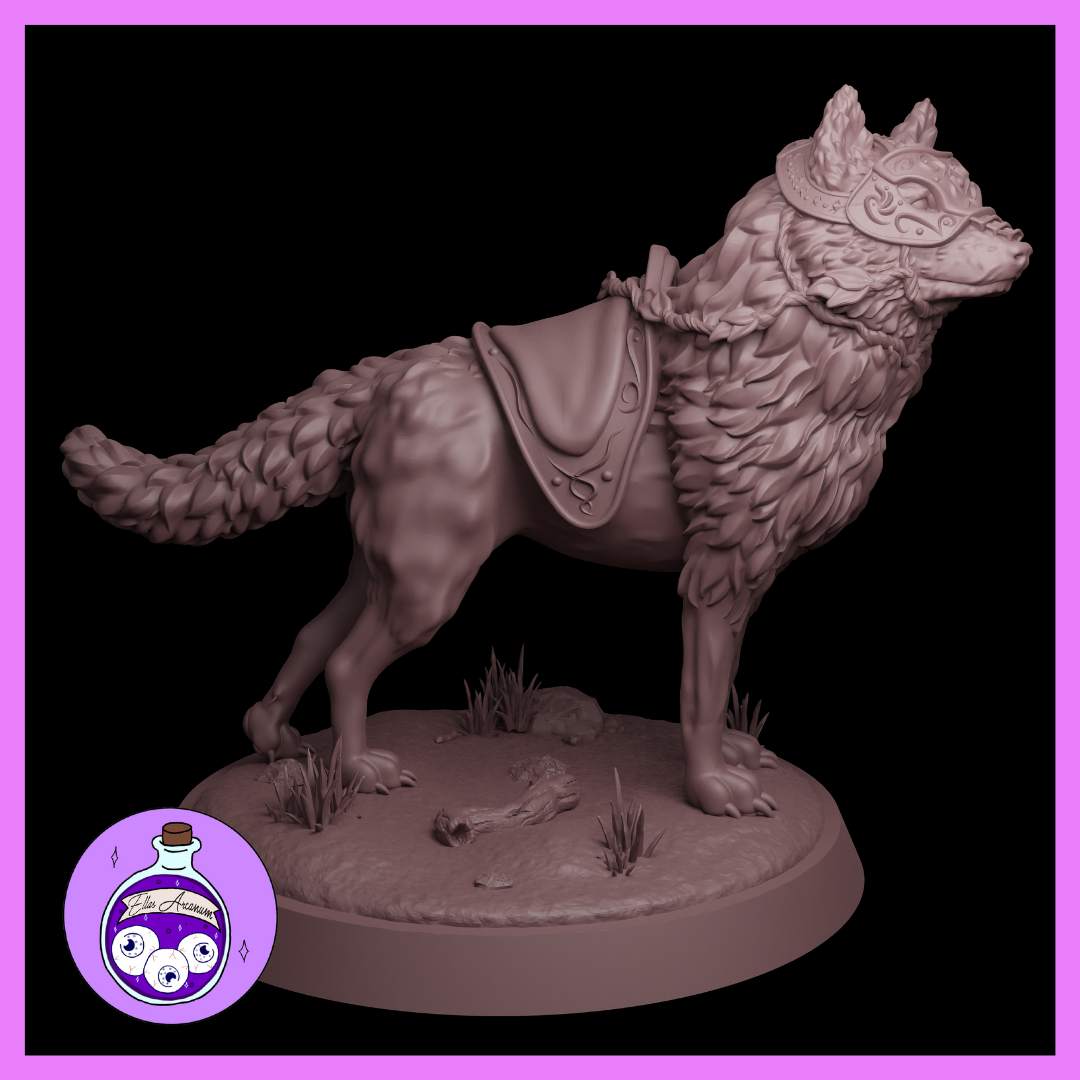 Ella's Arcanum - Wild Hunt - Dire Wolf Steed - DnD/TTRPG Figure/Miniature
