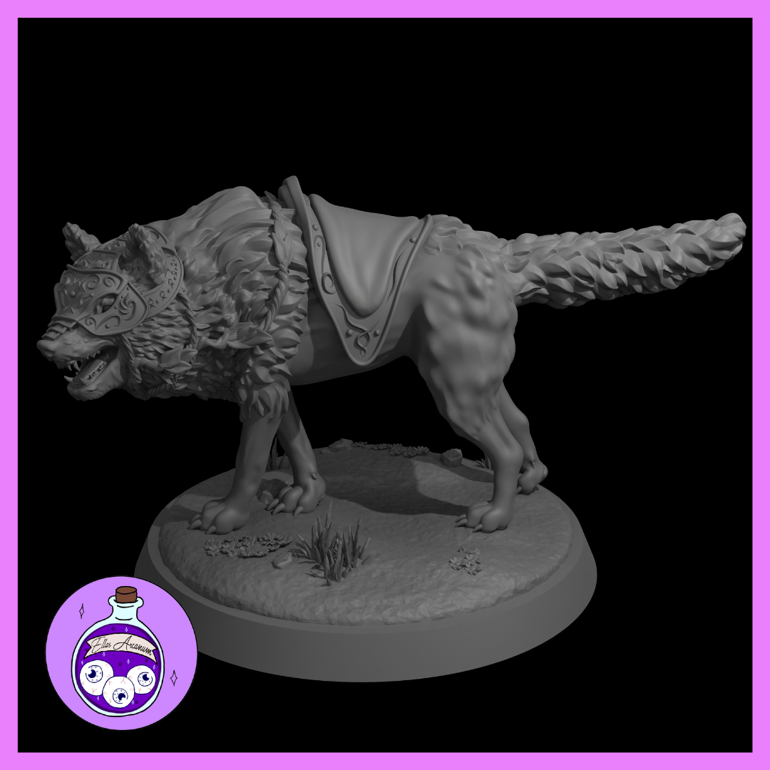 Ella's Arcanum - Wild Hunt - Dire Wolf Steed - 3 Poses - DnD/Pathfinder/TTRPG