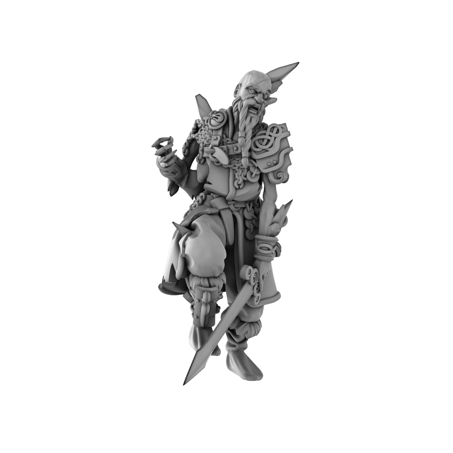 3DPZstudio - Dreadmist - Draugr Raider - DnD/TTRPG Figure/Miniature - Helios3DPrinting