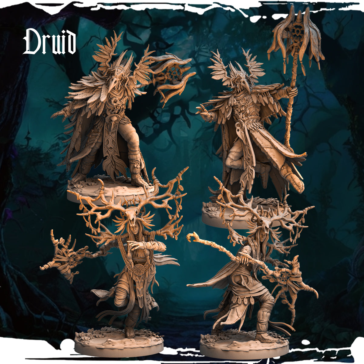 Monolith Arts - Dark Elves - Druid - DnD/TTRPG Figure/Miniature