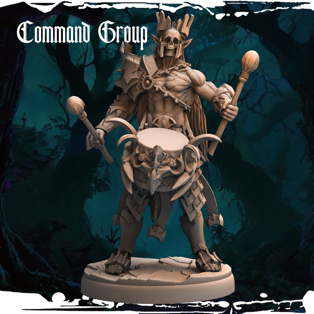 Monolith Arts - Dark Elves - Drummer #2 - DnD/TTRPG Figure/Miniature
