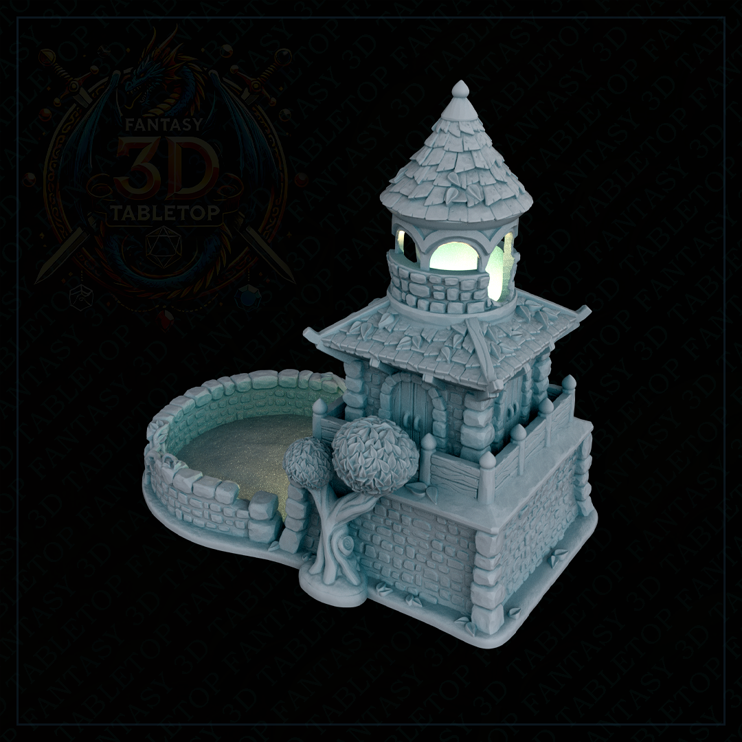 Fantasy3DTabletop - Town Hall Dice Tower - DnD/TTRPG/Roleplaying/Wargames