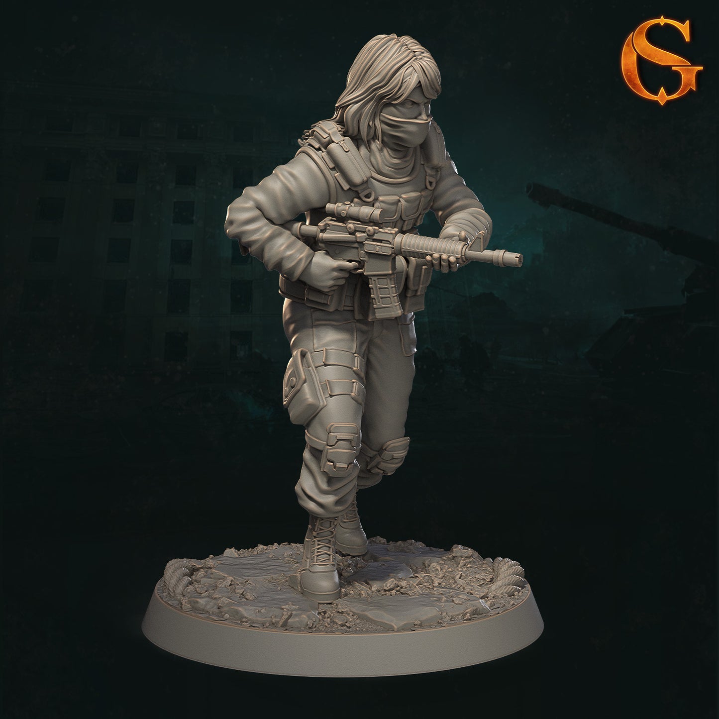 Solgoodcreations - Demonic Incursion in Kharkiv - Resistance Fighter #3 - DnD/TTRPG Figure/Miniature
