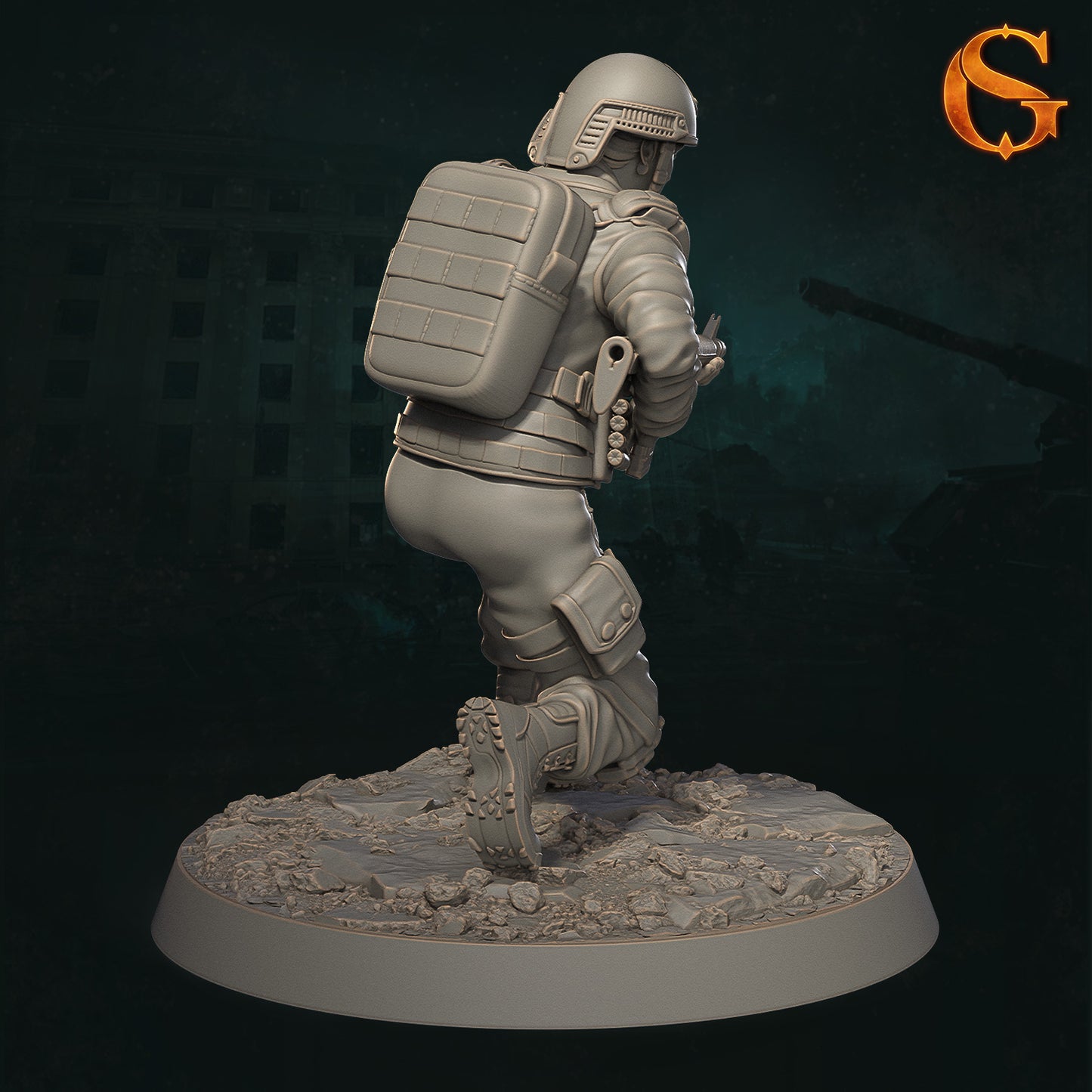 Solgoodcreations - Demonic Incursion in Kharkiv - Resistance Fighter #2 - DnD/TTRPG Figure/Miniature