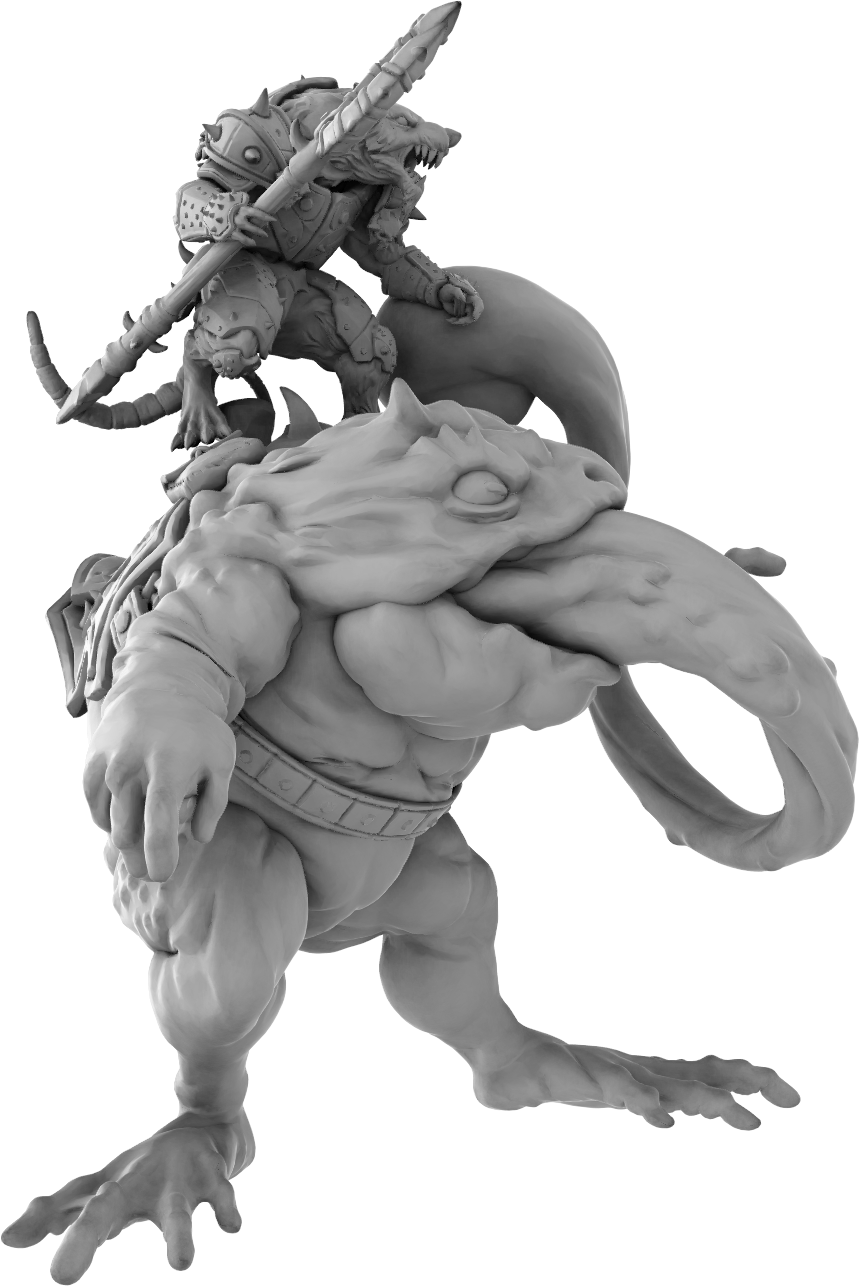 Brayan Nafarrate - Rat w/Frog #2 - DnD/TTRPG Figure/Miniature