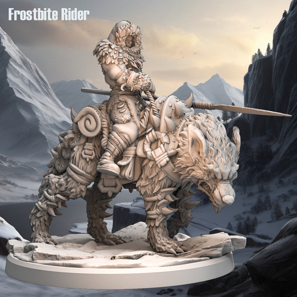 Monolith Arts - Arctic Tribes - Wolf Rider - DnD/TTRPG Figure/Miniature